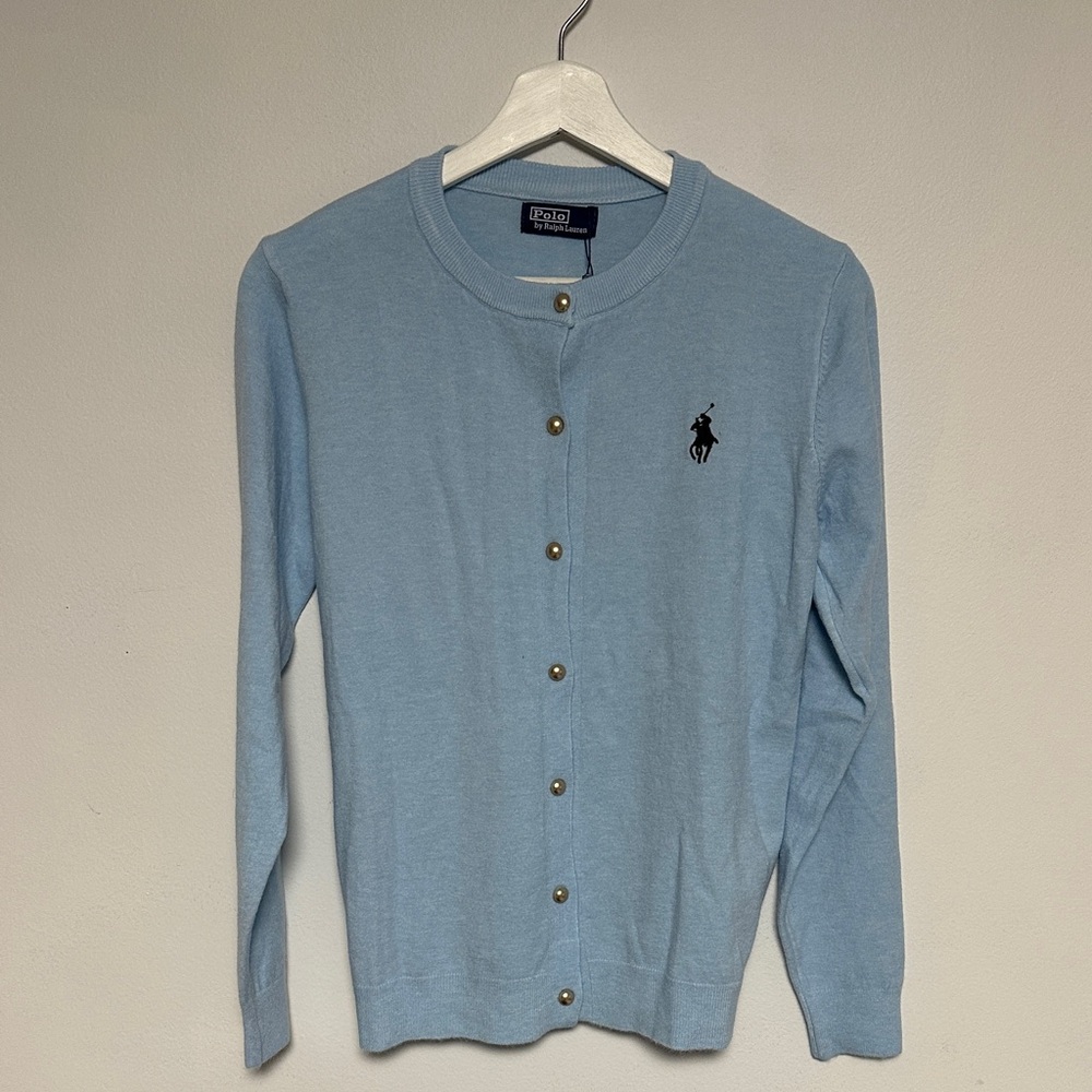 Sky Blue Button-Up Sweater